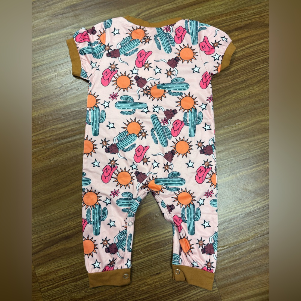 Pink Cactus & Sun Ringer Romper-NWT - Picture 2 of 3